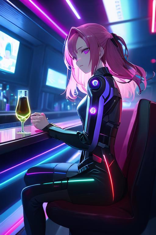 00233-984404888-Cyberpunk, 1girl, sitting in a futuristic bar, holding a glass, modified human, elegant suit, pink hair, purple eyes, looking in.png